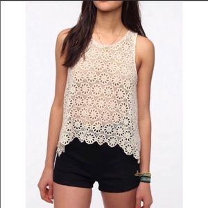 UO pins and needles crotchet floral tank top